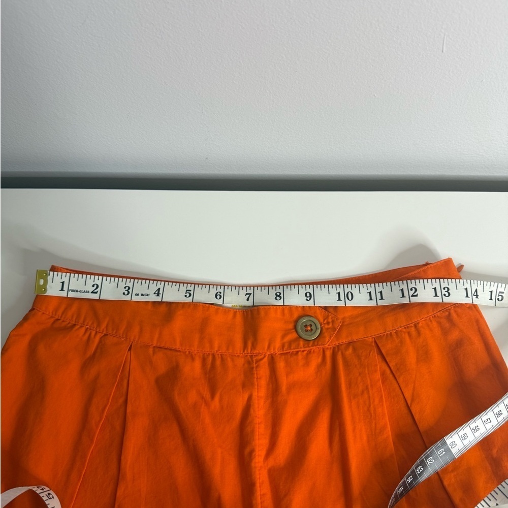 Maeve - Anthropologie - Orange Pleated Poplin Shorts 100% Cotton - US 4 - Picture 9 of 10